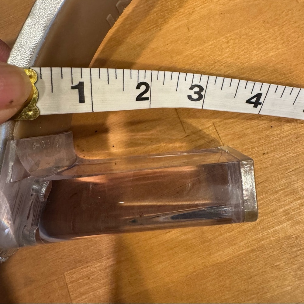 π 6/$60 New INC Clear Transparent Rhinestones Ankle Strap Size 10 Square 4β Heel - Picture 8 of 9